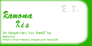 ramona kis business card